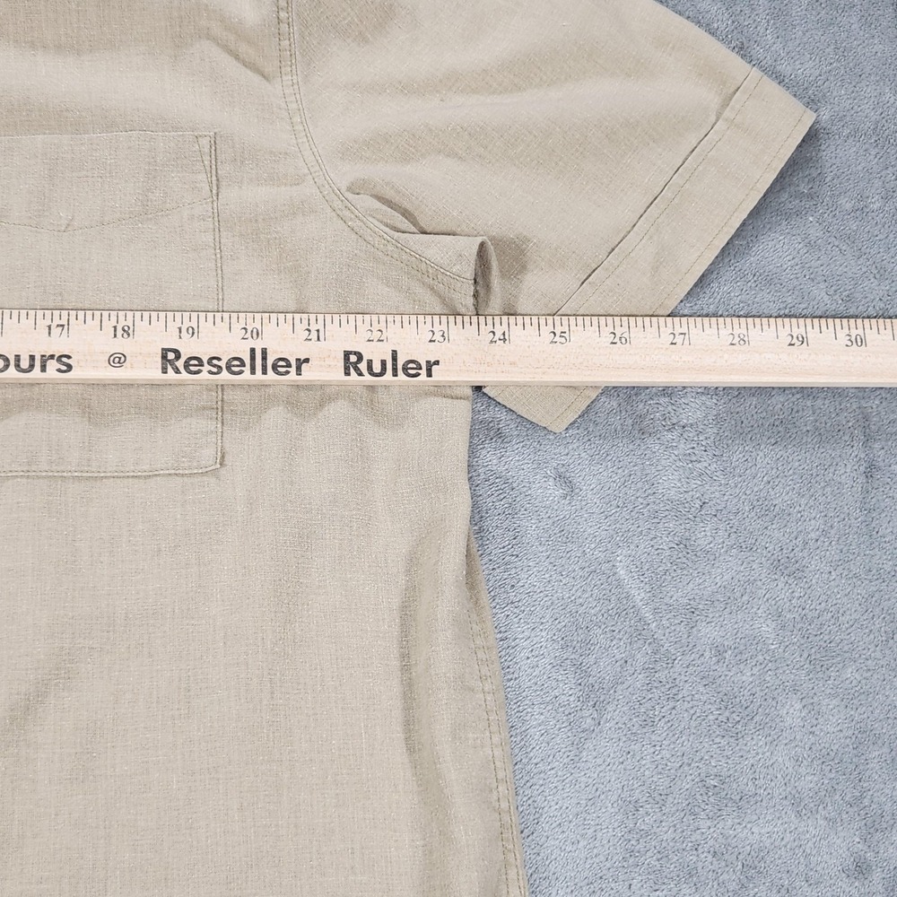 Fjallraven Ovik Travel Shirt Mens XL Beige Hemp Short Sleeve Button Up Outdoor - Picture 9 of 13